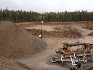 gravel, rocks, dirt piles